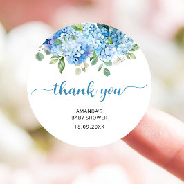 Adesivo Blue Hydrangea Baby Shower Obrigada