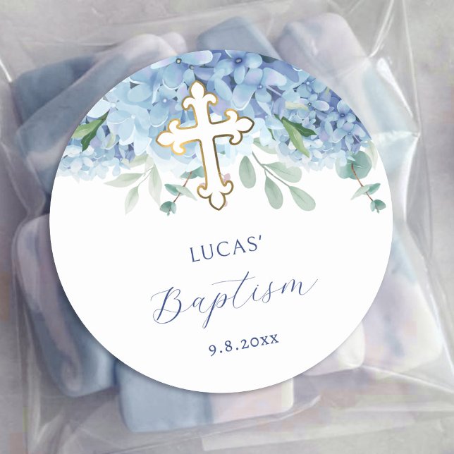 Adesivo Blue Hydrangea Baptism Sticker (Criador carregado)