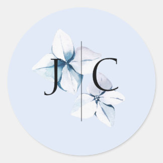 Adesivo Blue Hydrangea Monograma Sticker