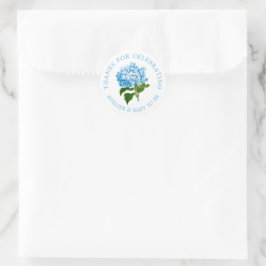 Adesivo Blue Hydrangea Obrigado Favor Sticker