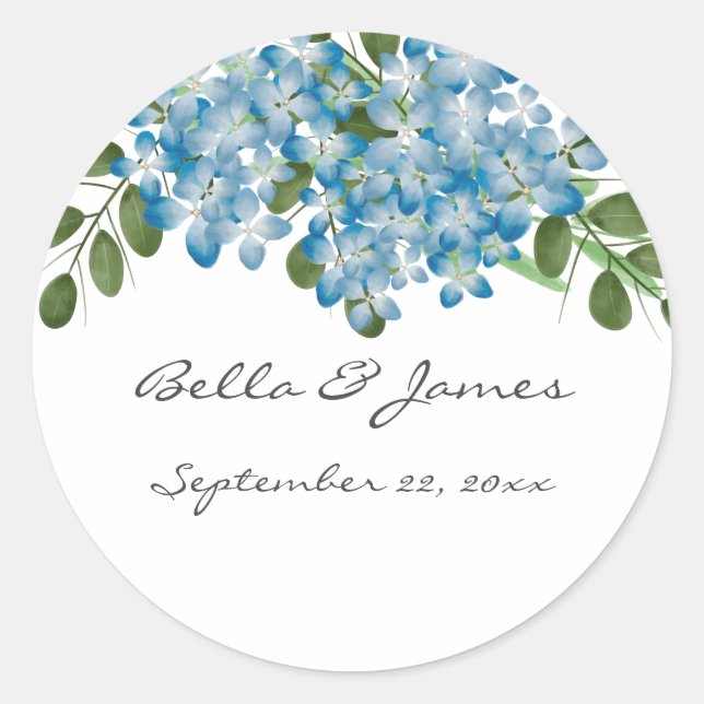 Adesivo Blue Hydrangeas Floral Wedker Sticker (Frente)