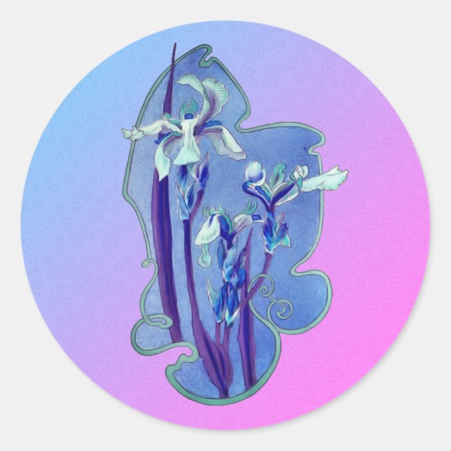 Adesivo Blue Iris Floral Art (Frente)