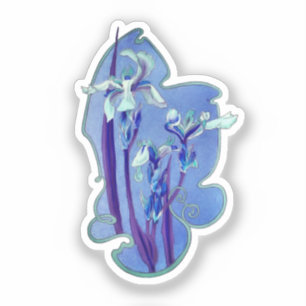 Adesivo Blue Iris Floral Art