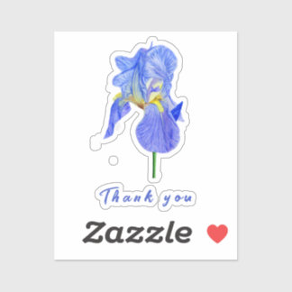 Adesivo Blue Iris Obrigado Vinyl Sticker
