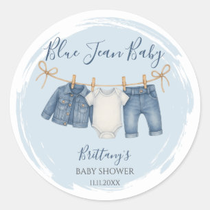 Adesivo Blue Jean Chá de fraldas Baby Outfit