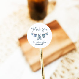 Adesivo Blue Jean Chá de fraldas Obrigado Etiqueta.