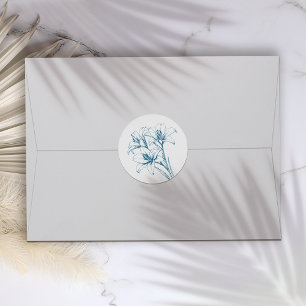Adesivo Blue Lily Outline Wedding