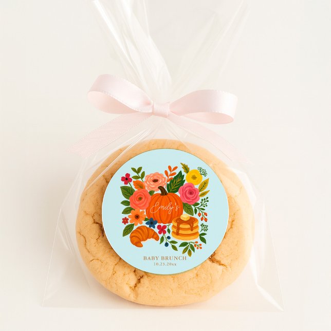 Adesivo Blue Little Pumpkin Baby Shower (Criador carregado)