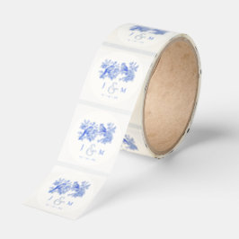 Adesivo Blue Love Birds Clear Wedding Envelope Seal