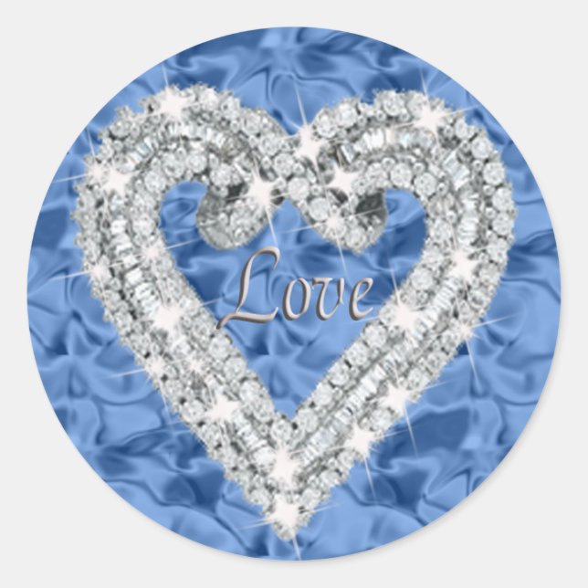 Adesivo Blue Love Diamond Hearts Stickers (Frente)