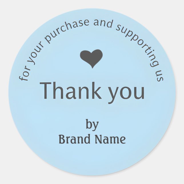 Adesivo Blue Minimalist Thank You Business Sticker  (Frente)
