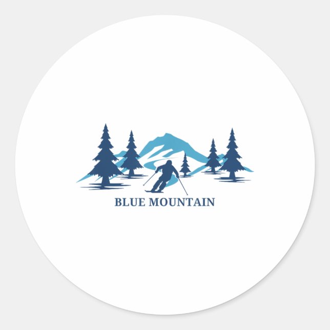 Adesivo Blue Mountain Ski Resort Skiier (Frente)