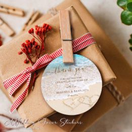 Adesivo Blue Ocean Waves Tropical Beach Casamento Obrigado