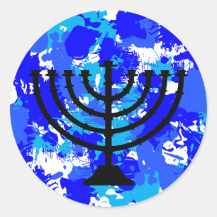 Adesivo Blue Paint Splatter Menorah