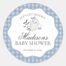 Adesivo Blue Pastel Little Boo Ghost Baby Shower Seal