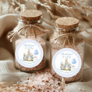 Adesivo Blue Peter Rabbit Chá de fraldas Boy Obrigado Favo