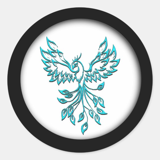 Adesivo Blue Phoenix nasce em branco (Frente)