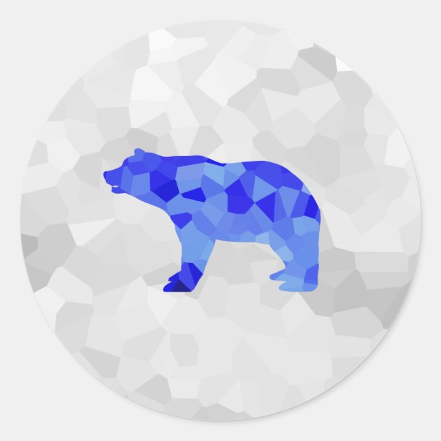 Adesivo Blue Polar Bear Geométrico Winter Snowy Blizzard (Frente)