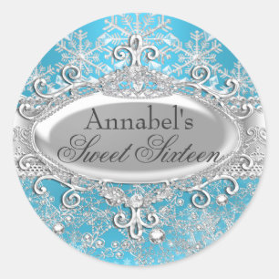 Adesivo Blue Princess Winter Wonderland Sweet 16 Sticker