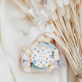 Adesivo Blue Pumpkin Boy Baby Shower Obrigado