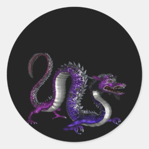 Adesivo Blue Purple Dragon Design 2 : Fantasy Stickers