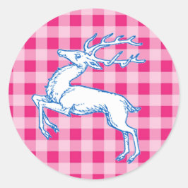 Adesivo Blue Reindeer Pink Gingham