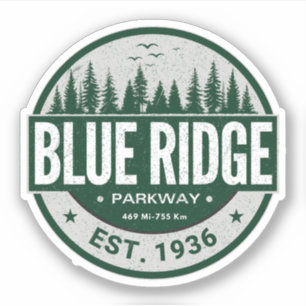 Adesivo Blue Ridge Parkway Scenic Byway Virgínia Norte C