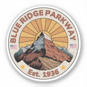Adesivo Blue Ridge Parkway Scenic Byway Virgínia Norte C
