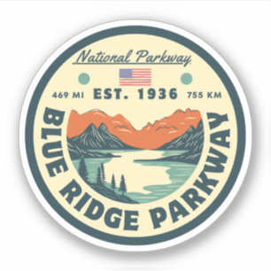 Adesivo Blue Ridge Parkway Scenic Byway Virgínia Norte C