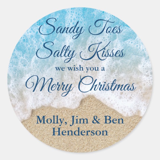 Adesivo Blue Sandy Toes Salty Kisses Feliz Natal (Frente)
