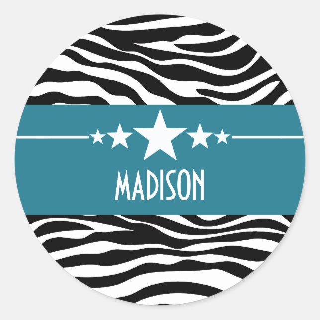 Adesivo Blue Sassassy Star Zebra Stickers (Frente)