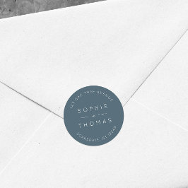 Adesivo Blue Slate Wedding Return Address Modern