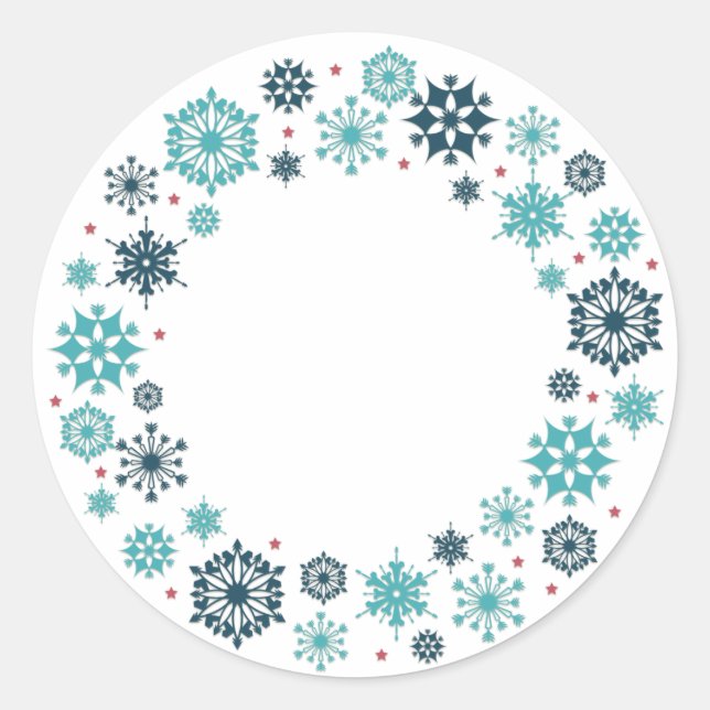 Adesivo Blue Snowflake Wreath (Frente)