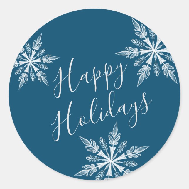 Adesivo Blue Snowy Winter Wonderland Envelope Seal (Frente)