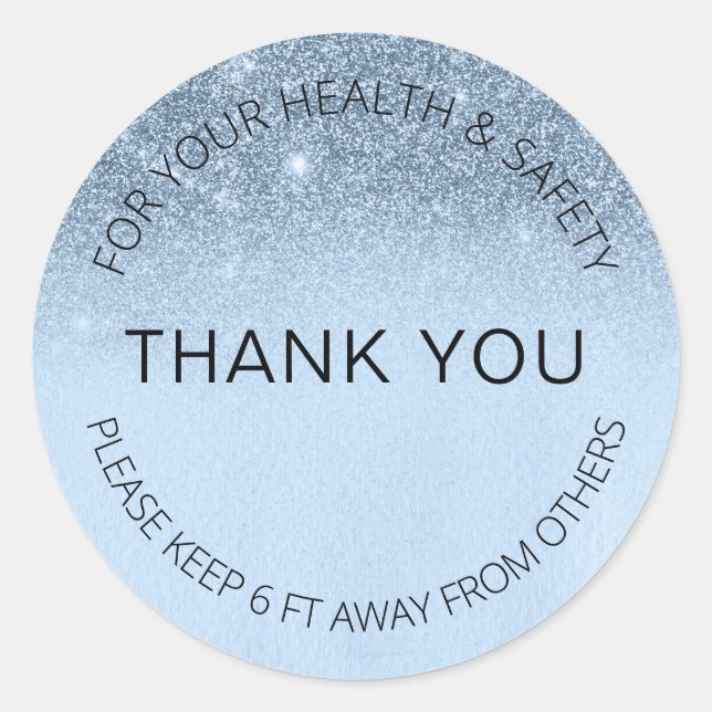 Adesivo Blue Social Distancing Salon 6 pés distanciado (Frente)