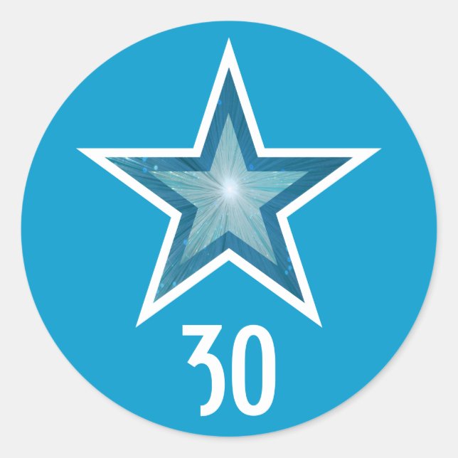 Adesivo Blue Star com "30" de idade (Frente)