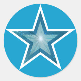 Adesivo Blue Star round sticker azul