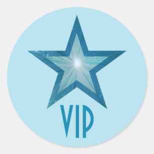Adesivo Blue Star VIP round sticker azul
