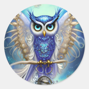 Adesivo Blue Steampunk Owl
