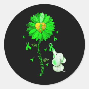 Adesivo Blue Sunflower Elepher Spread Mental Health Aware