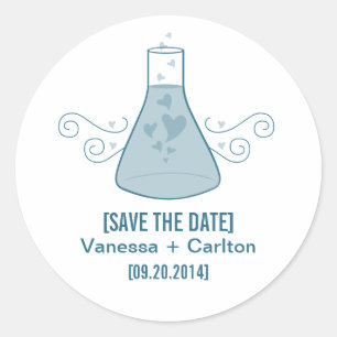 Adesivo Blue Sweet Chemistry Save the Date Stickers
