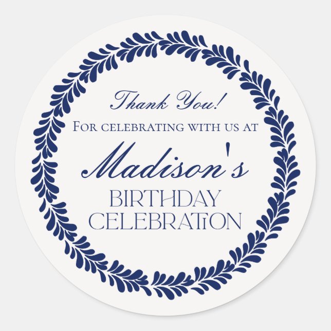 Adesivo Blue Talavera Azulejo Espanhol Fiesta Birthday Fav (Frente)