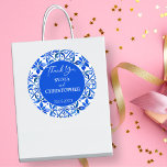 Adesivo Blue Talavera - Favor de casamento para azulejos e<br><div class="desc">Azulejo Talavera Espanhol azulejos mexicanos obrigado de casamento elegante você favorece adesivos modelo,  cores vibrantes e corajosas tipografia casual moderna favorece adesivos noiva e vomiteiros</div>