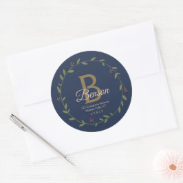 Adesivo Blue Tan Monograma SVG Endereço de Fim de Natal