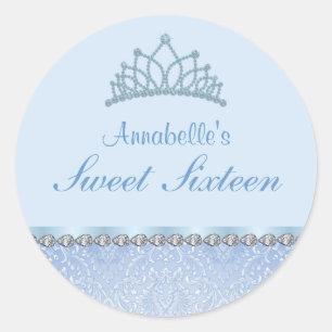 Adesivo Blue Tiara & Damask Sweet16 Sticker