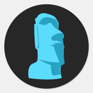 Adesivo Blue Tiki Moai Ilha Páscoa Havaiana Luau Gift