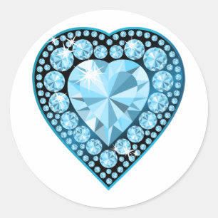 Adesivo Blue Topaz Gem Heart