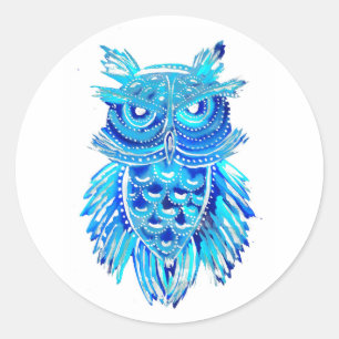 Adesivo Blue Tribal Owl
