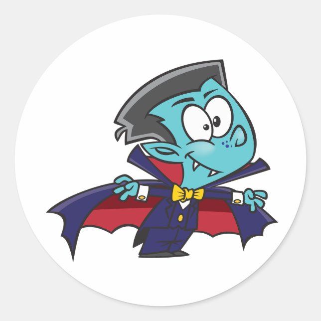 Adesivo Blue Vampire Boy with Cape Cute Dracula (Frente)