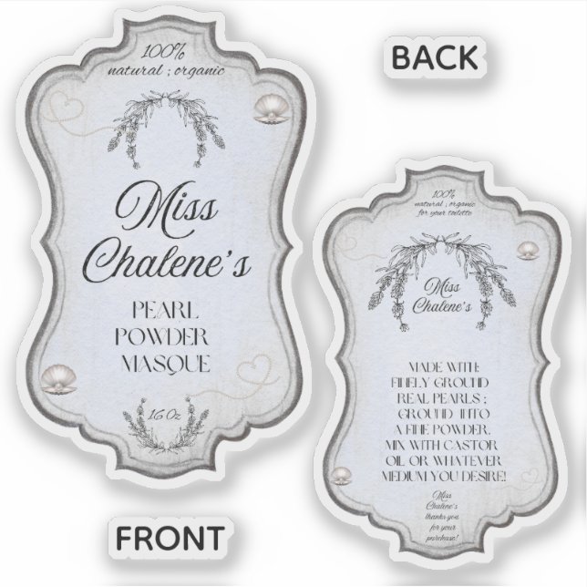 Adesivo Blue Vintage Lotion Antique Jar Bottle  (Frente)